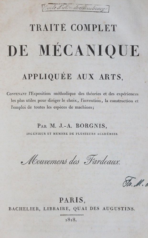 Große Abbildung Nr.1: 143-2029 Borgnis,G.A.: (Verschiedene Gebiete - Varia, Mechanik)