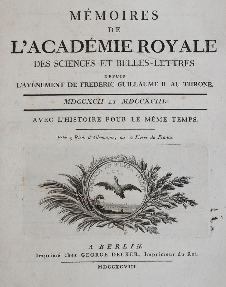 Große Abbildung Nr.1: 143-2030 Memoires de l'Academie Royale: (Verschiedene Gebiete - Varia)