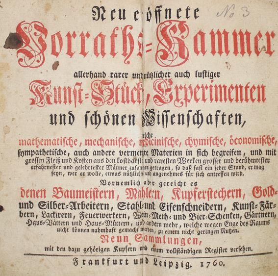 Große Abbildung Nr.1: 143-2035 Neu eröffnete Vorraths-Kammer: (Verschiedene Gebiete - Varia)
