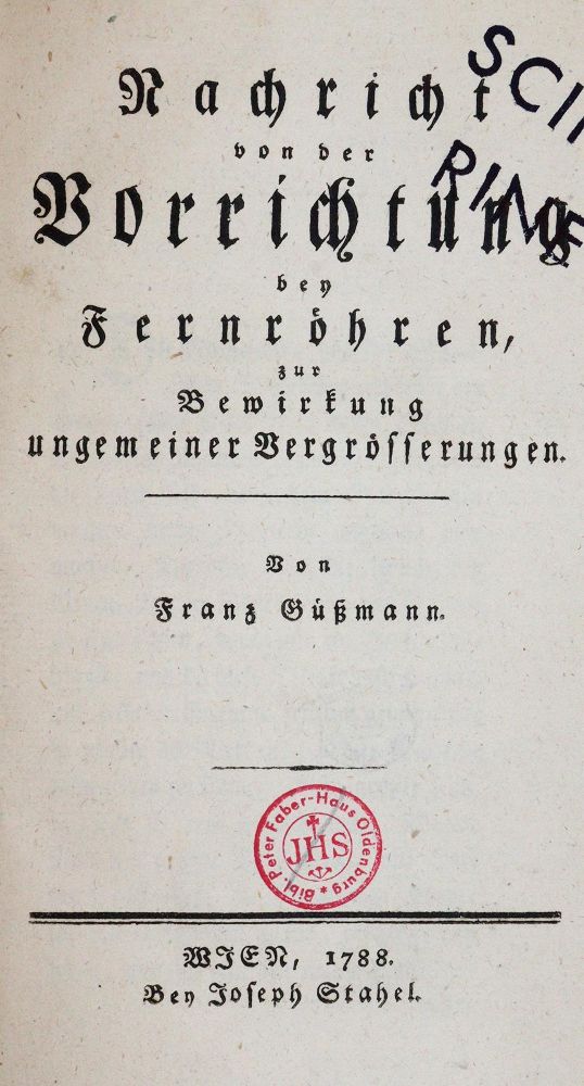 Große Abbildung Nr.1: 143-2037 Güßmann,F.: (Verschiedene Gebiete - Varia, Optik)