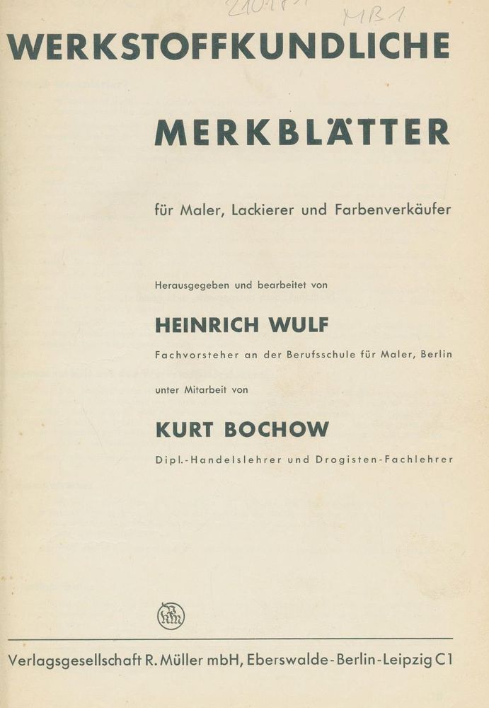 Große Abbildung Nr.1: 143-2073 Wulf,H. (Hrsg.).: (Verschiedene Gebiete - Varia)
