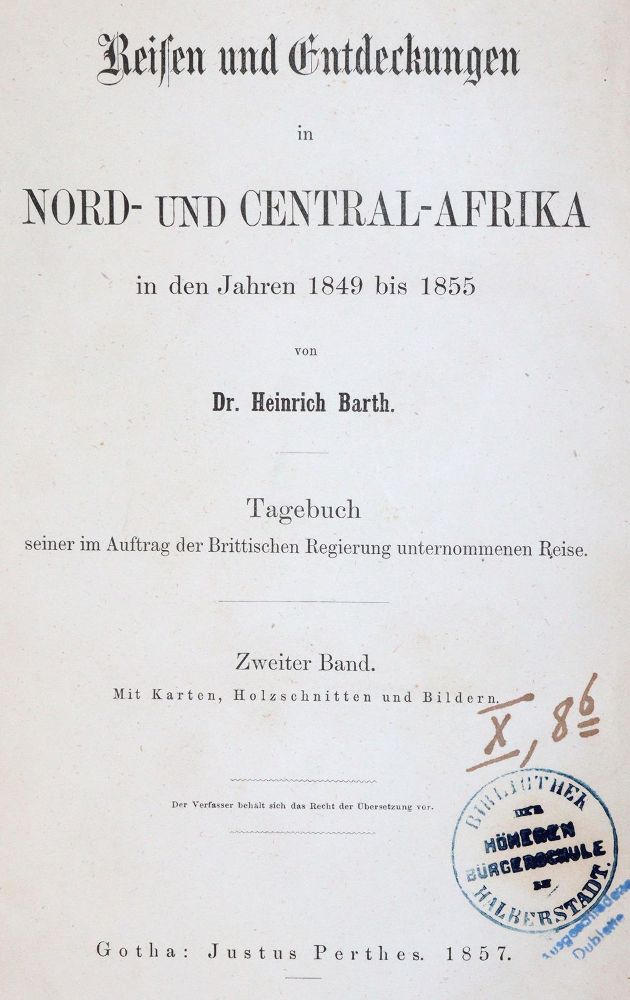 Große Abbildung Nr.1: 143-2077 Barth,H.: (Afrika)