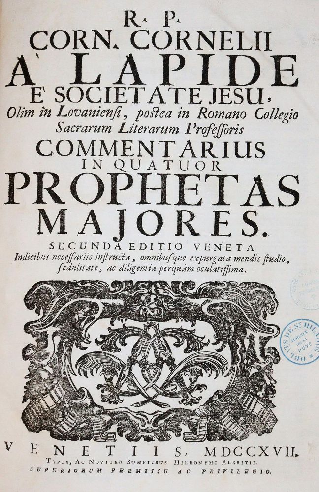 Große Abbildung Nr.1: 143-208 Lapide,C. (d.i. C.van den Steen).: (Alte Drucke, Handschriften und Theologie)