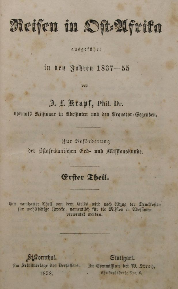 Große Abbildung Nr.1: 143-2082 Krapf,J.L.: (Afrika)