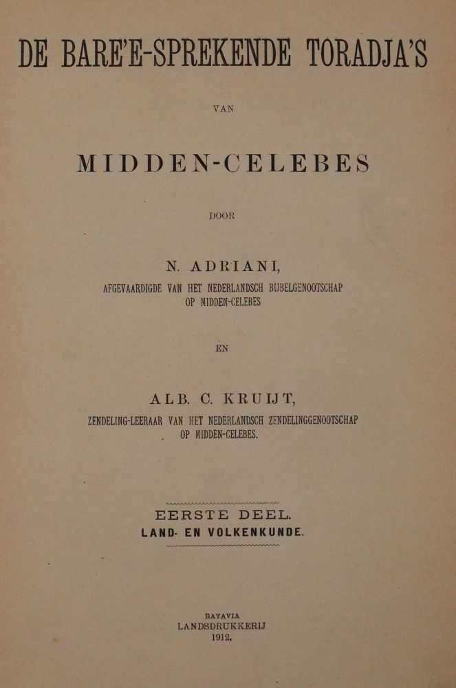Große Abbildung Nr.1: 143-2111 Adriani,N. u. A.C.Kruijt.: (Asien)