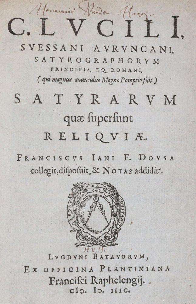 Große Abbildung Nr.1: 143-224 Lucilius,C.: (Alte Drucke, Handschriften und Theologie)