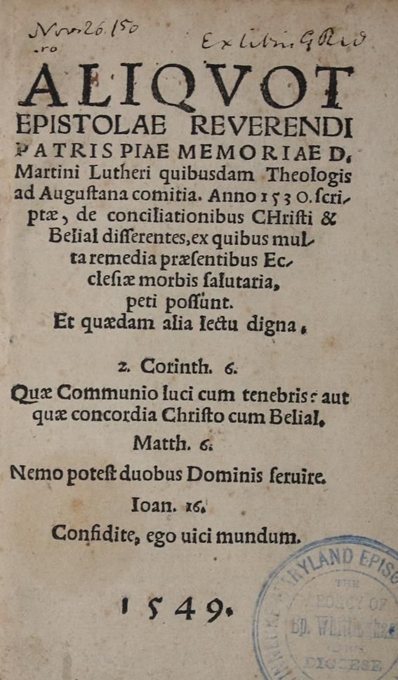Große Abbildung Nr.1: 143-225 Luther,M.: (Alte Drucke, Handschriften und Theologie)