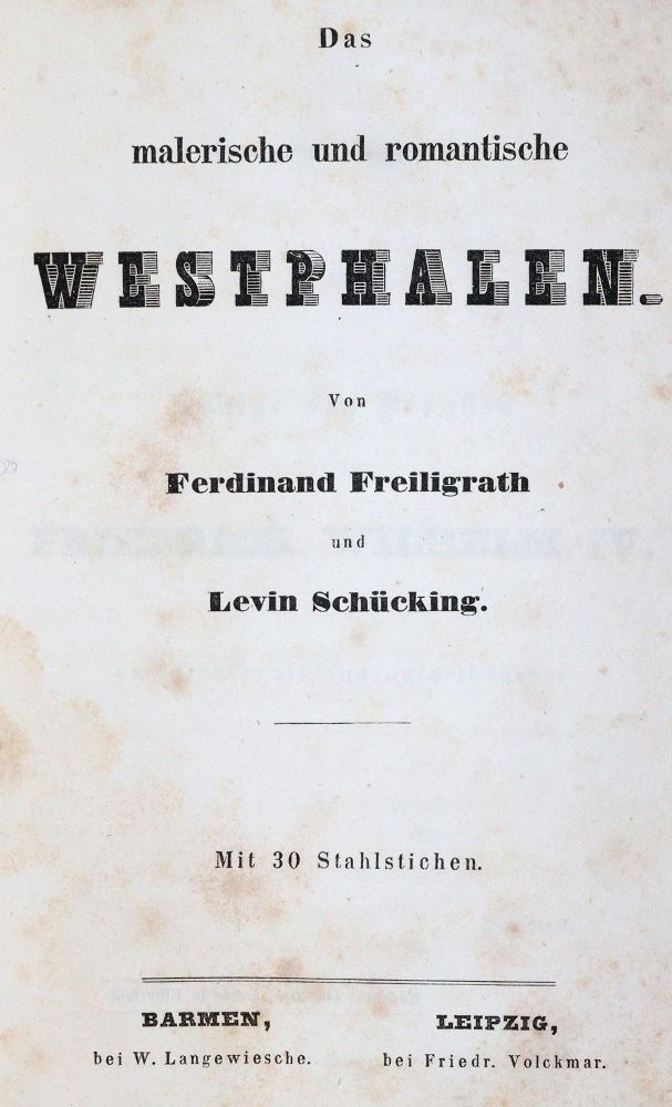Große Abbildung Nr.1: 143-2264 Schücking,L. u. F. Freiligrath.: (Deutschland, Westphalen)