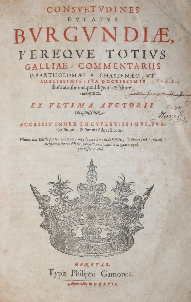 Große Abbildung Nr.1: 143-2271 Chassanaeus,B.de.: (Frankreich, Burgund)