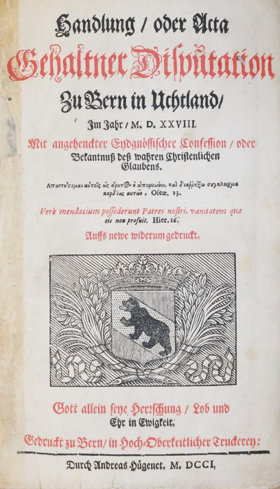 Große Abbildung Nr.1: 143-2353 Berner Disputation.: (Schweiz)