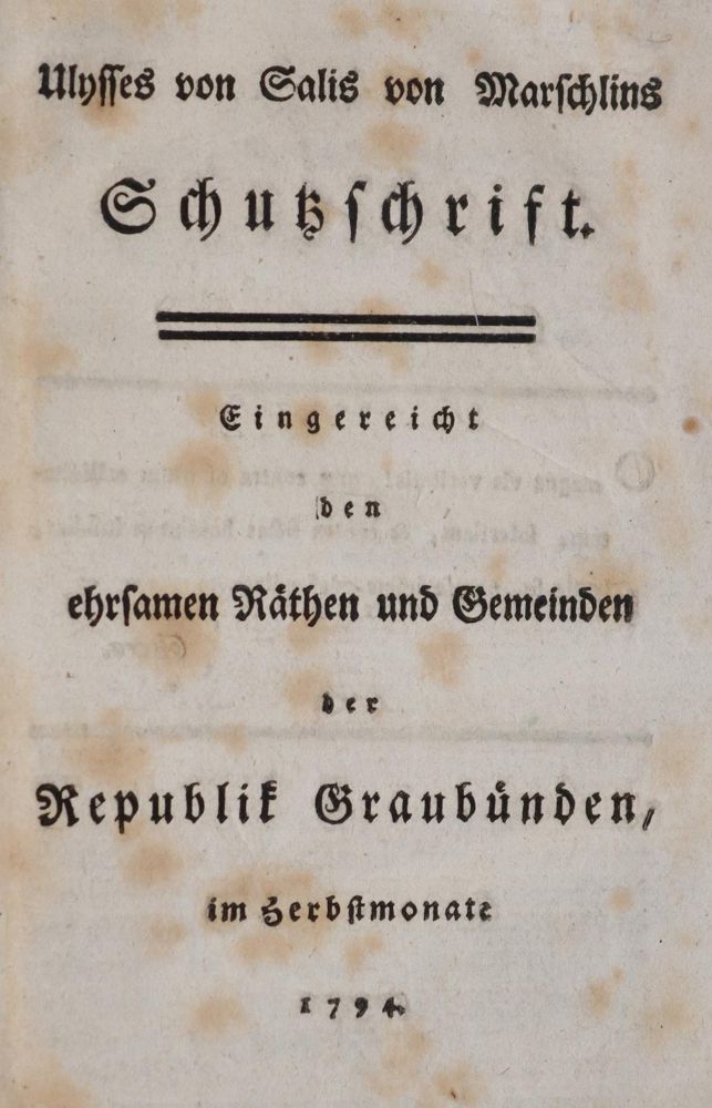 Große Abbildung Nr.1: 143-2361 Salis-Marschlins,(K.)v.Ulysses.: (Schweiz, Graubünden)