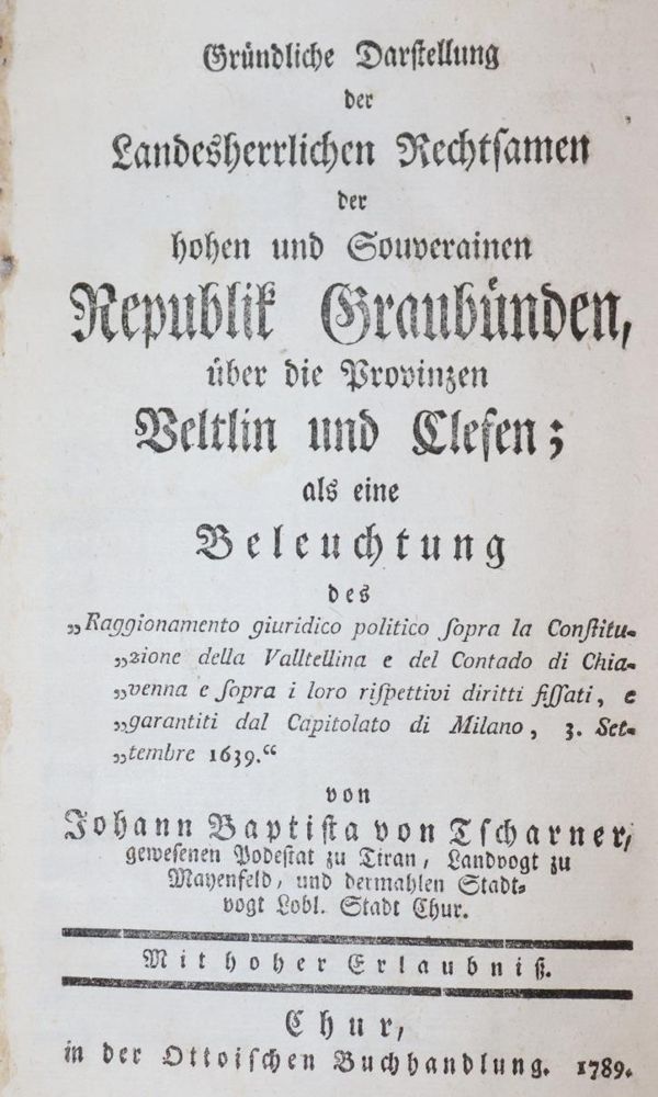Große Abbildung Nr.1: 143-2362 Tscharner,J.B.v.: (Schweiz, Graubünden)
