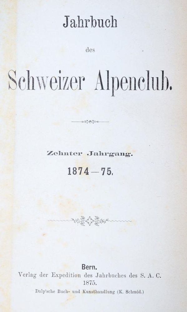 Große Abbildung Nr.1: 143-2395 Schweizer Alpenclub.: (Verschiedene Länder - Geschichte, Alpen und Alpinismus)