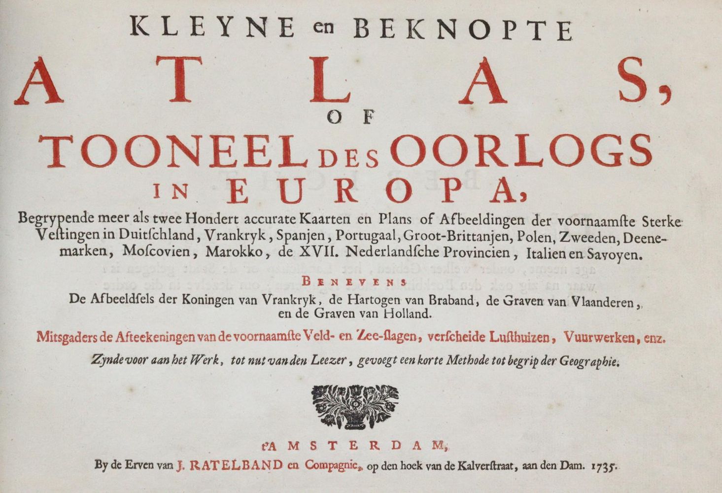 Große Abbildung Nr.9: 143-2407 Kleyne en beknopte Atlas,: (Verschiedene Länder - Geschichte, Atlanten)