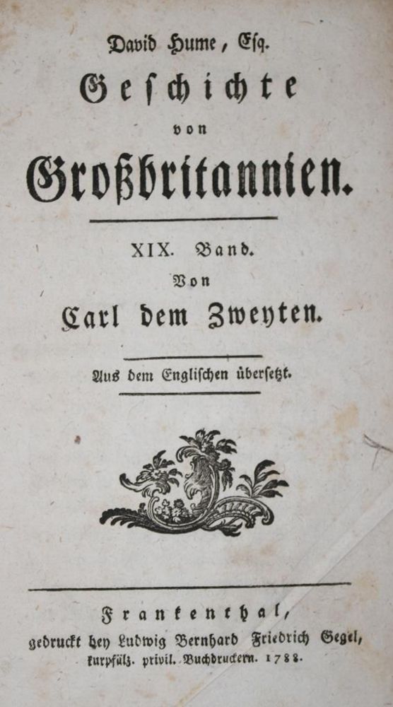 Große Abbildung Nr.1: 143-2441 Hume,D.: (Verschiedene Länder - Geschichte, Grossbritannien)