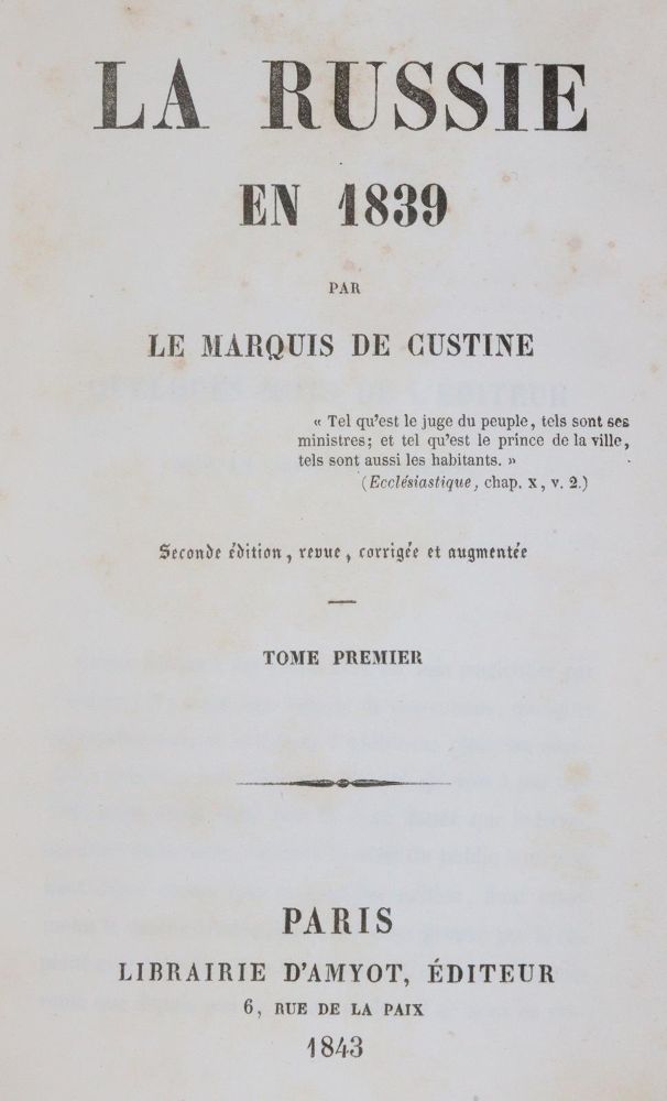 Große Abbildung Nr.1: 143-2476 Custine,A.P.de.: (Verschiedene Länder - Geschichte, Russland)