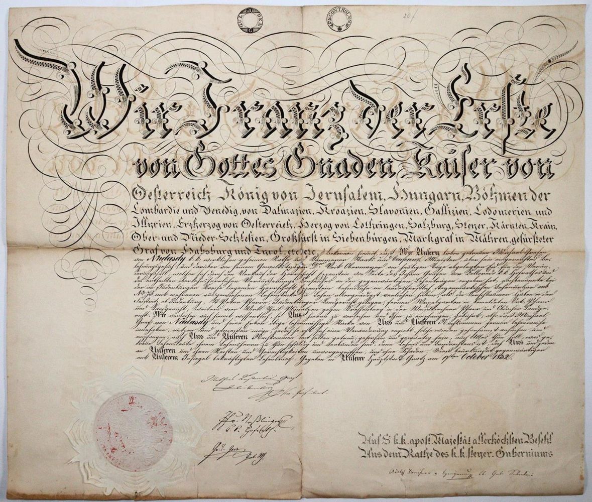 Große Abbildung Nr.1: 143-2495 Lehensbrief: (Verschiedene Länder - Geschichte, Ungarn)