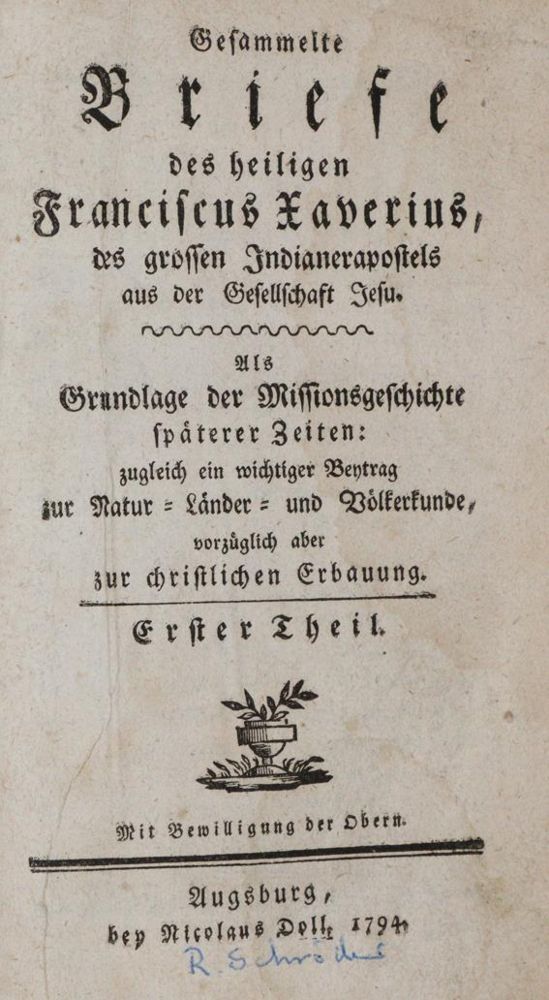 Große Abbildung Nr.1: 143-2501 Xavier,F.de.: (Verschiedene Länder - Geschichte)