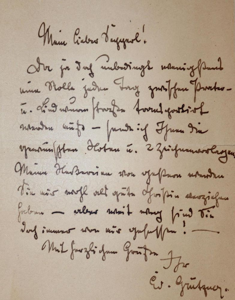 Große Abbildung Nr.1: 143-2512 Grützner, Eduard von,: (Autographen)