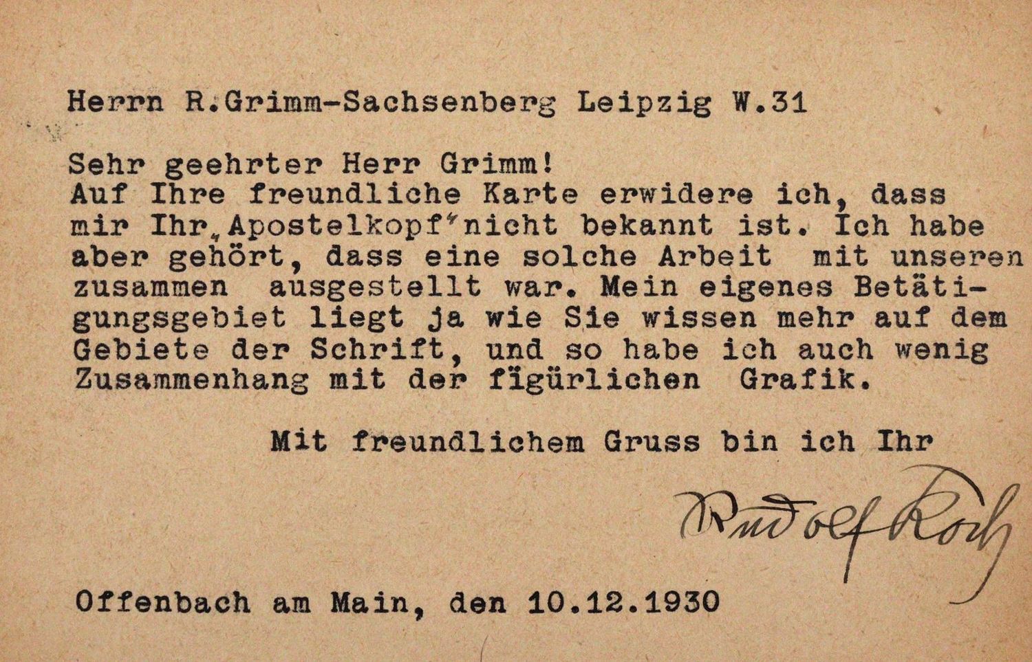Große Abbildung Nr.1: 143-2517 Koch, Rudolf,: (Autographen)