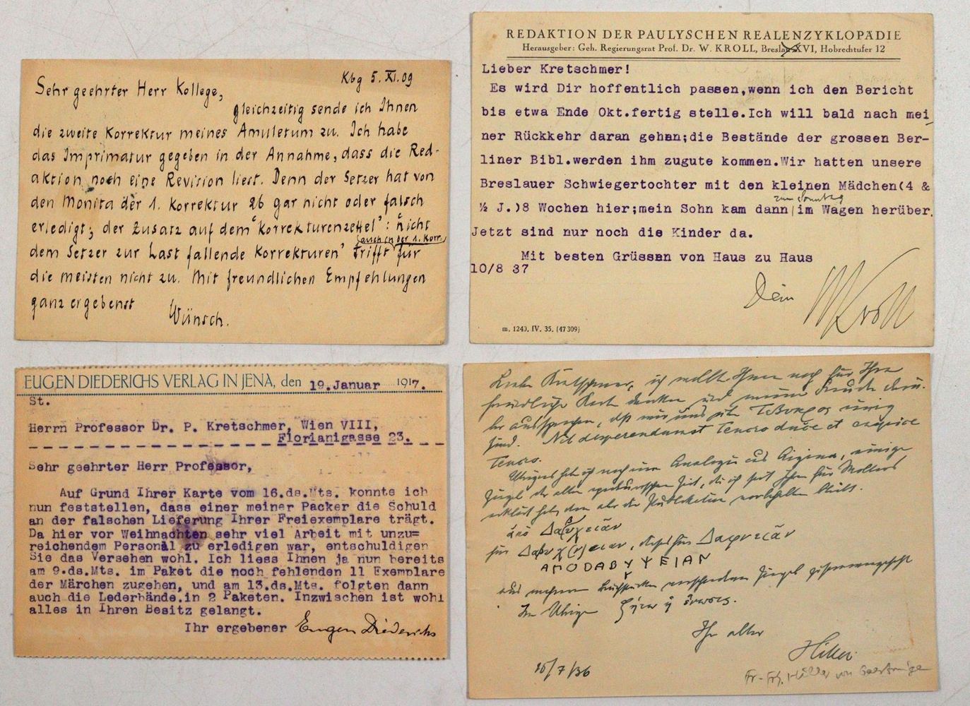 Große Abbildung Nr.2: 143-2519 Kretschmer, Paul,: (Autographen)