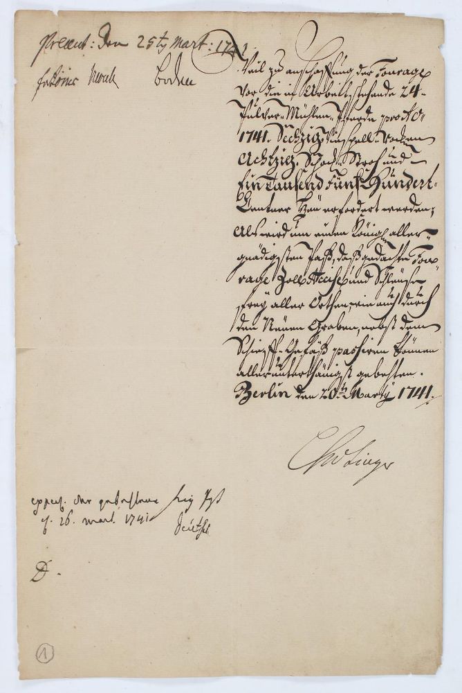 Große Abbildung Nr.1: 143-2523 Linger, Christian Nikolaus von,: (Autographen)