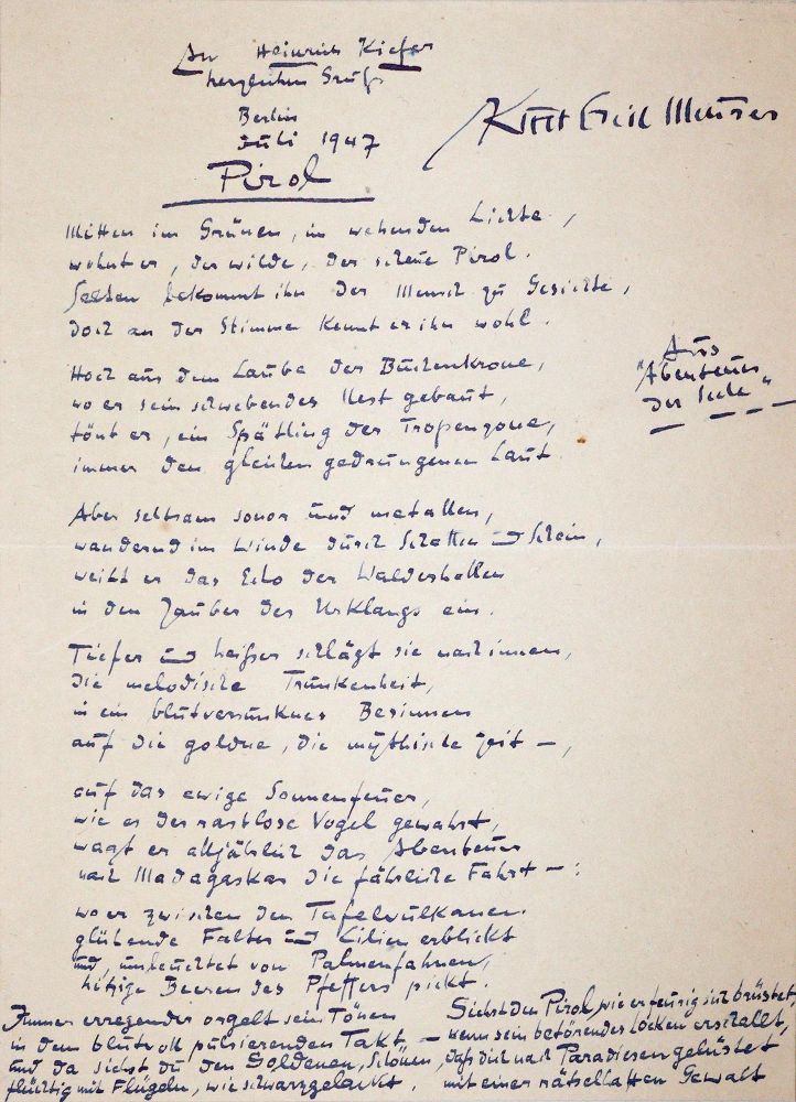 Große Abbildung Nr.2: 143-2525 Meurer, Kurt Erich,: (Autographen)