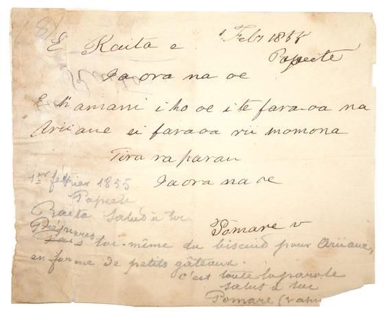 Große Abbildung Nr.1: 143-2530 Pomare IV. Königin von Tahiti: (Autographen)