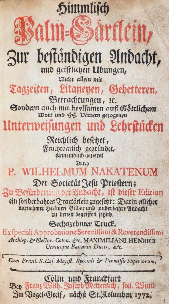 Große Abbildung Nr.1: 143-255 Nakatenus,W.: (Alte Drucke, Handschriften und Theologie)