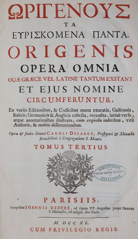 Große Abbildung Nr.1: 143-263 Origenes.: (Alte Drucke, Handschriften und Theologie)