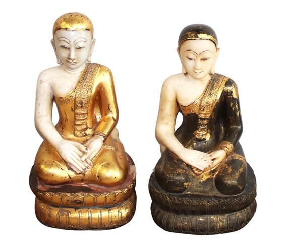 Große Abbildung Nr.1: 143-2677 Burma zwei Mönche: (Asiatika)