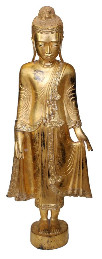 Große Abbildung Nr.1: 143-2685 Großer, stehender Mandalay Buddha.: (Asiatika)