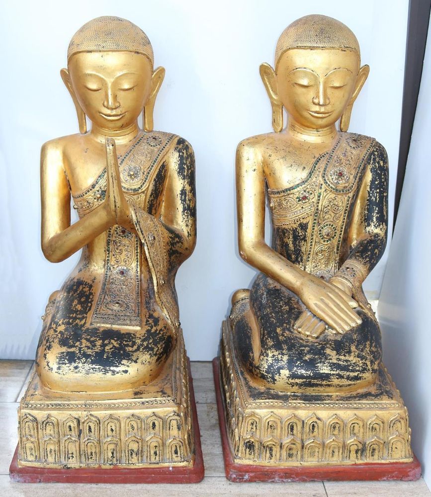 Große Abbildung Nr.2: 143-2711 Paar Buddhafiguren: (Asiatika)