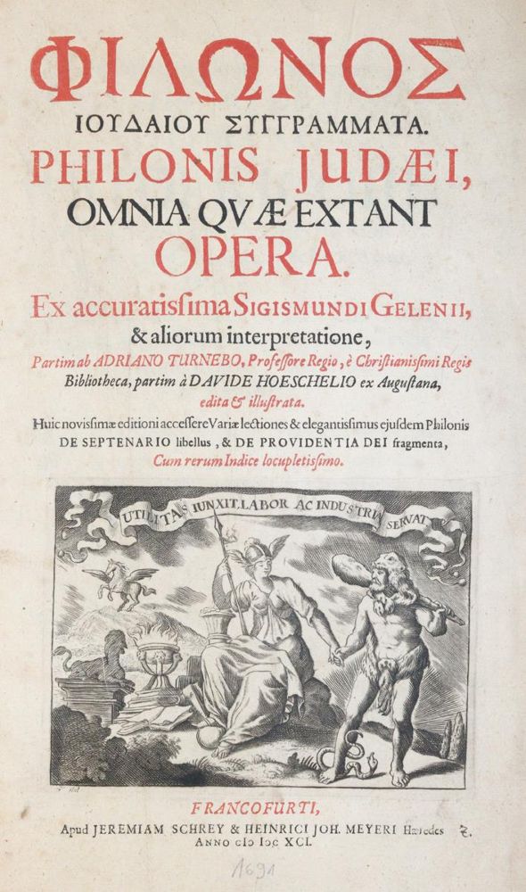 Große Abbildung Nr.1: 143-272 Philo Judaeus.: (Alte Drucke, Handschriften und Theologie)