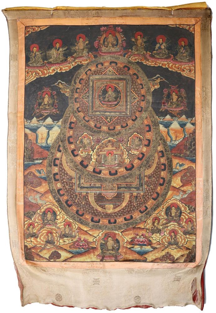 Große Abbildung Nr.1: 143-2748 Thangka, 3-rädriges: (Asiatika)