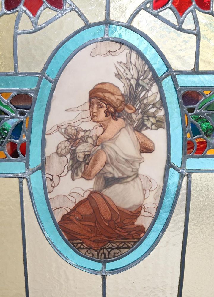 Große Abbildung Nr.2: 143-2777 Bedeutender Jugendstil Paravent.: (Möbel)