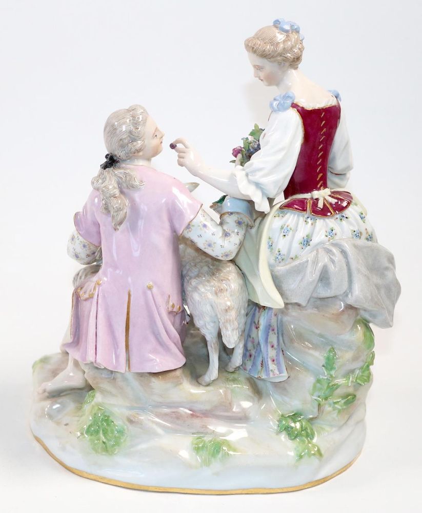 Große Abbildung Nr.3: 143-2809 Schäfergruppe - Michel Victor Acier: (Porzellan u. Keramik, Meissen)