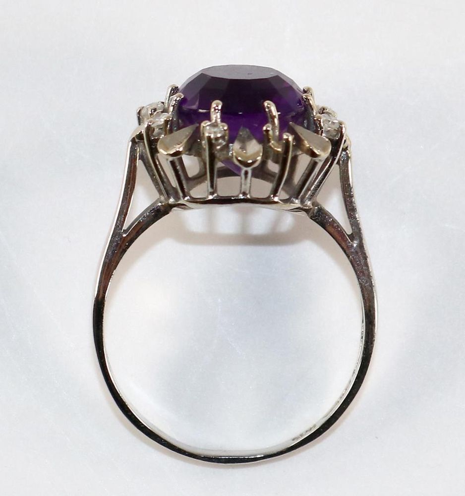 Große Abbildung Nr.2: 143-2854 Brillant- Amethystring 585 WG.: (Schmuck, Ringe)