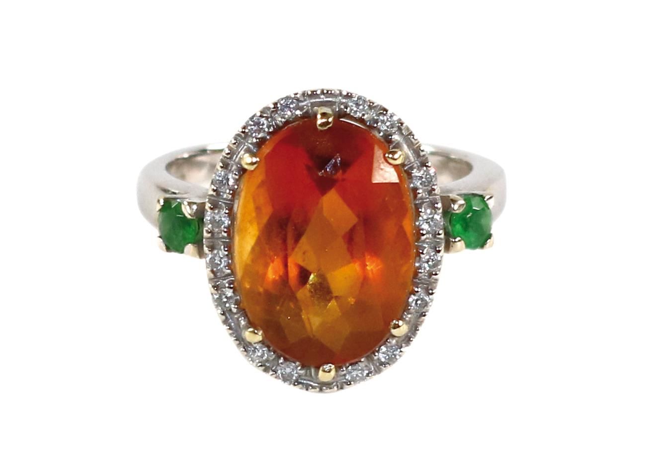 Große Abbildung Nr.1: 143-2856 Citrinring 750 WG.: (Schmuck, Ringe)