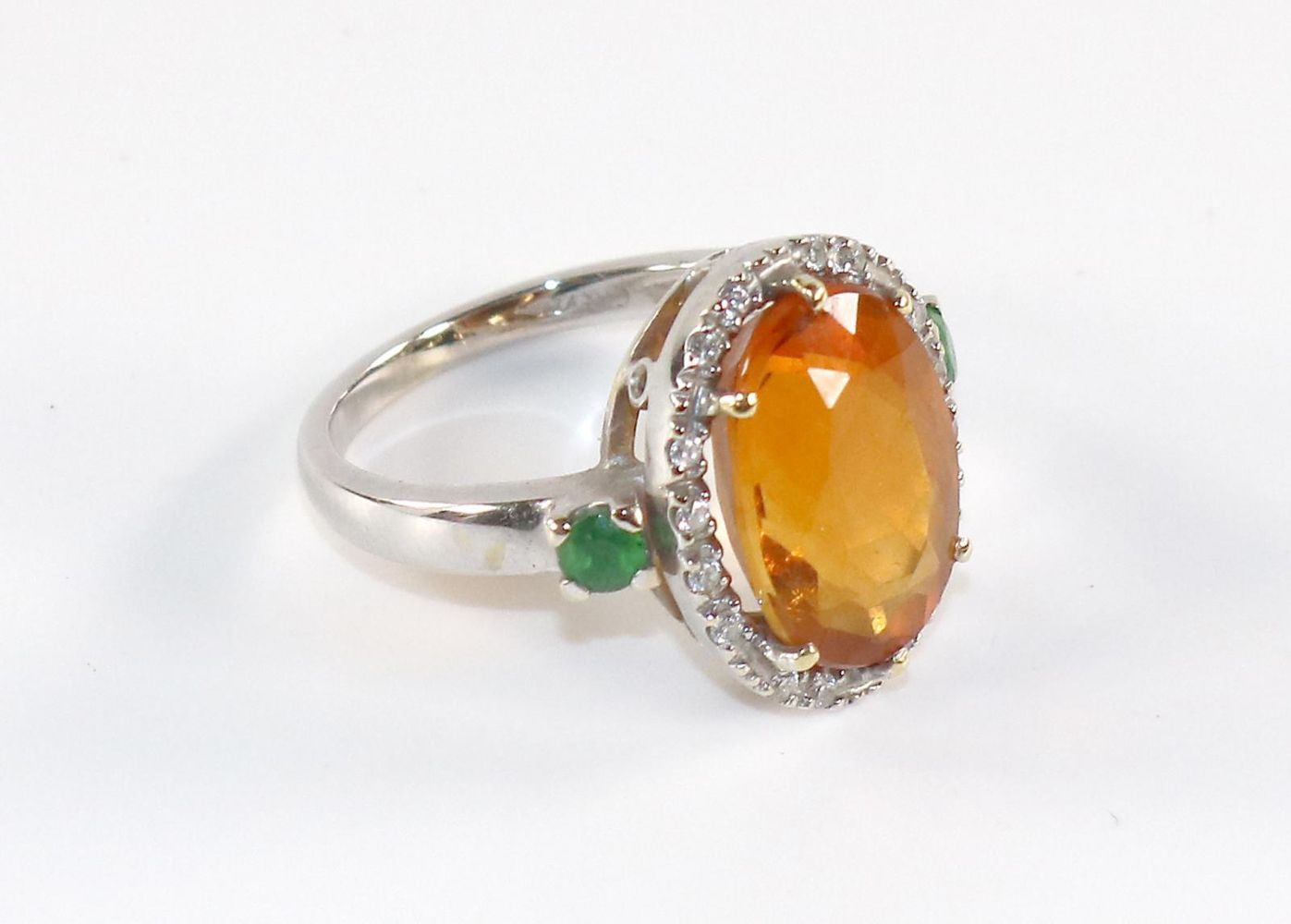 Große Abbildung Nr.3: 143-2856 Citrinring 750 WG.: (Schmuck, Ringe)