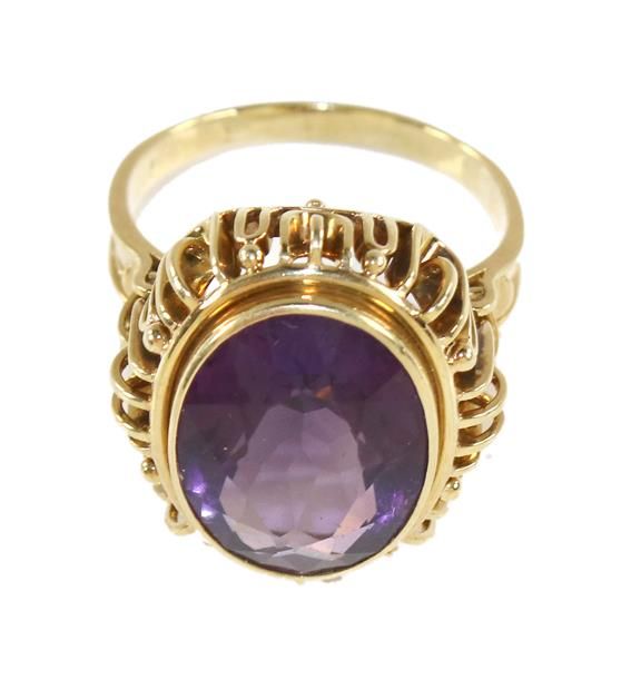 Große Abbildung Nr.1: 143-2858 Damenring mit Amethyst.: (Schmuck, Ringe)