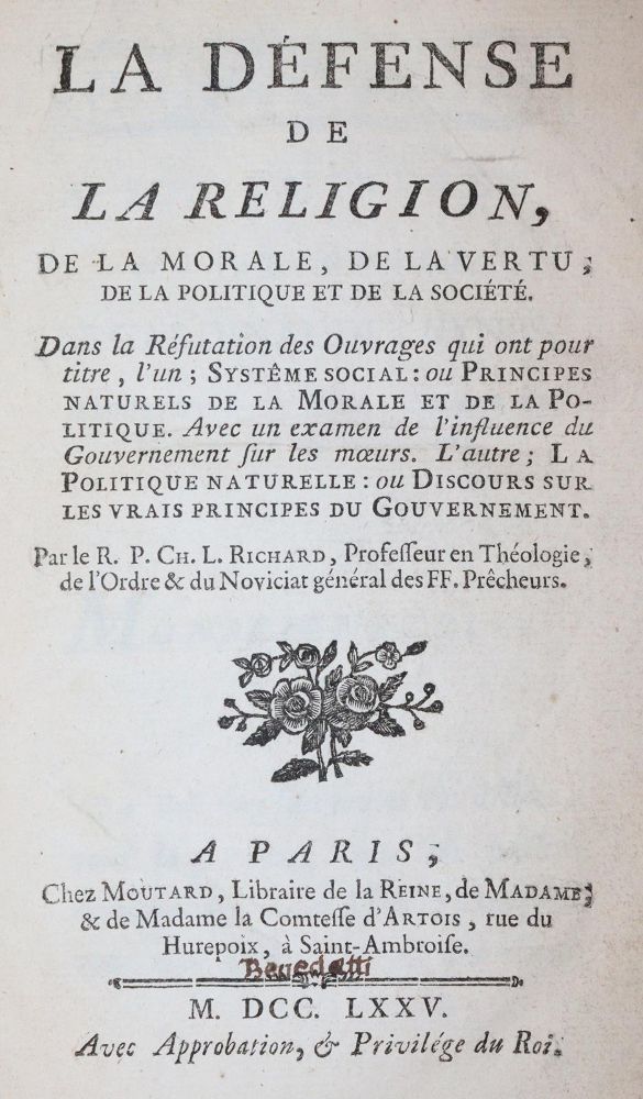 Große Abbildung Nr.1: 143-288 Richard,C.L.: (Alte Drucke, Handschriften und Theologie)