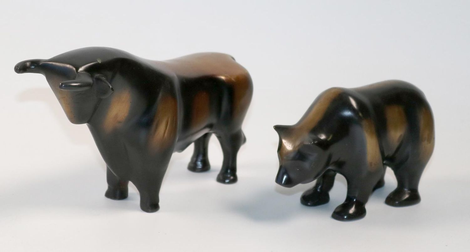 Große Abbildung Nr.1: 143-2881 Bulle & Bär.: (Skulpturen - Plastiken)
