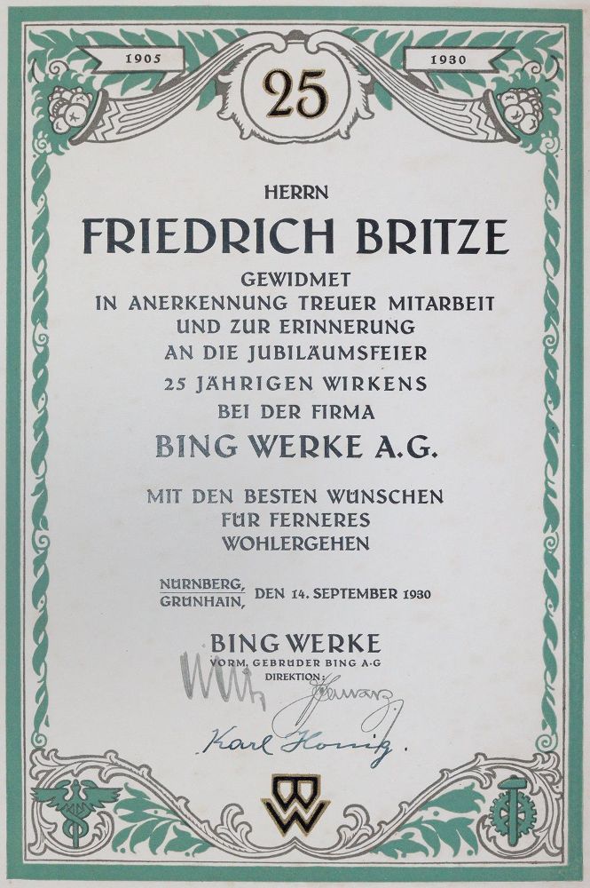 Große Abbildung Nr.2: 143-2948 Bing Werke A.G.: (Nürnberg)