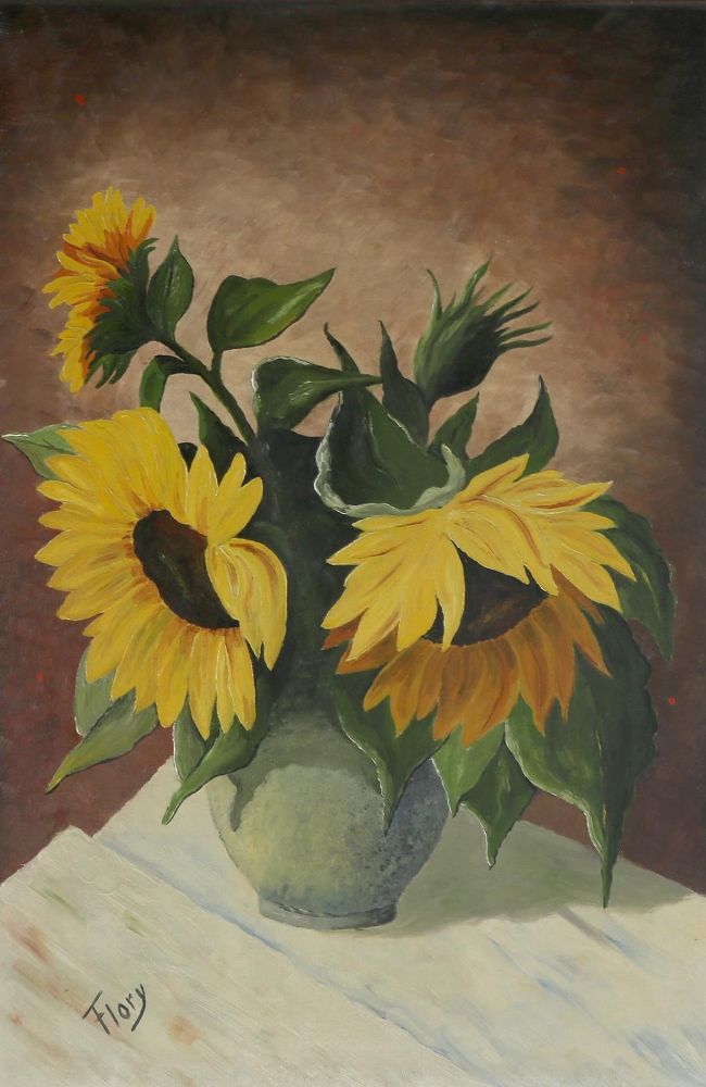 Große Abbildung Nr.1: 143-3012 Sonnenblumen u. Mohn.: (Varia, Botanik)