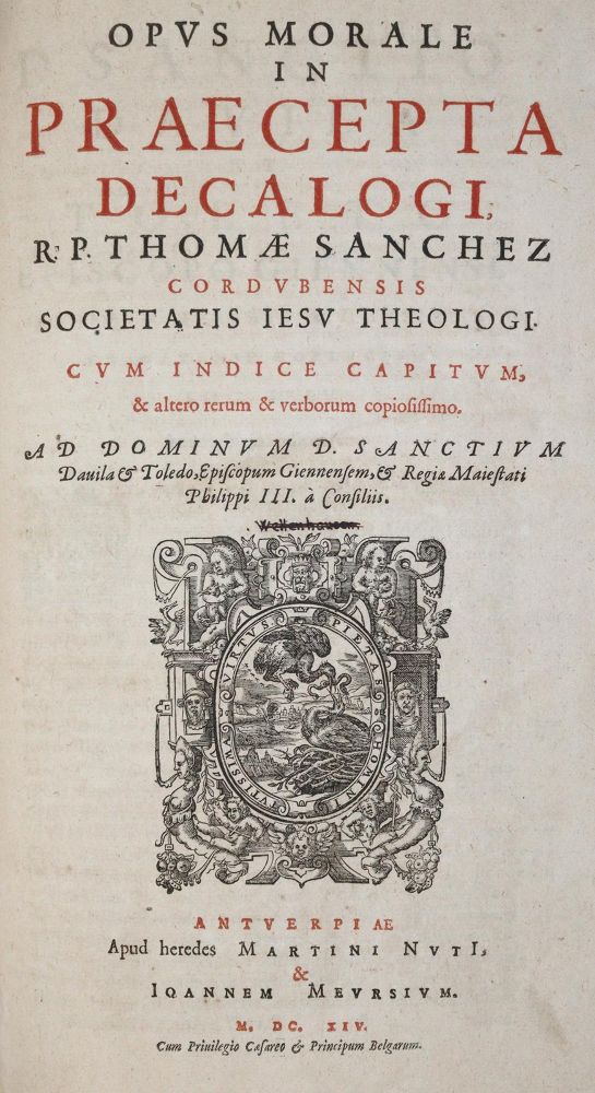 Große Abbildung Nr.1: 143-304 Sanchez,T.: (Alte Drucke, Handschriften und Theologie)