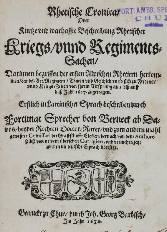 Große Abbildung Nr.1: 143-319 Sprecher von Bernegg,F.: (Alte Drucke, Handschriften und Theologie)