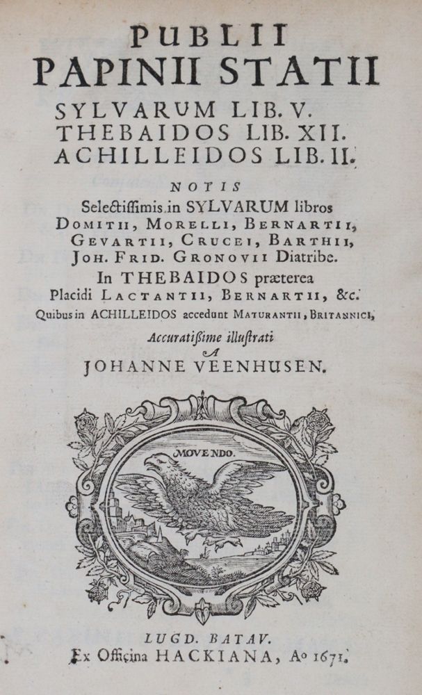 Große Abbildung Nr.1: 143-321 Statius,P.P.: (Alte Drucke, Handschriften und Theologie)
