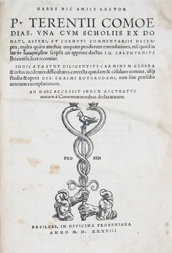 Große Abbildung Nr.1: 143-329 Terentius Afer,P.: (Alte Drucke, Handschriften und Theologie)