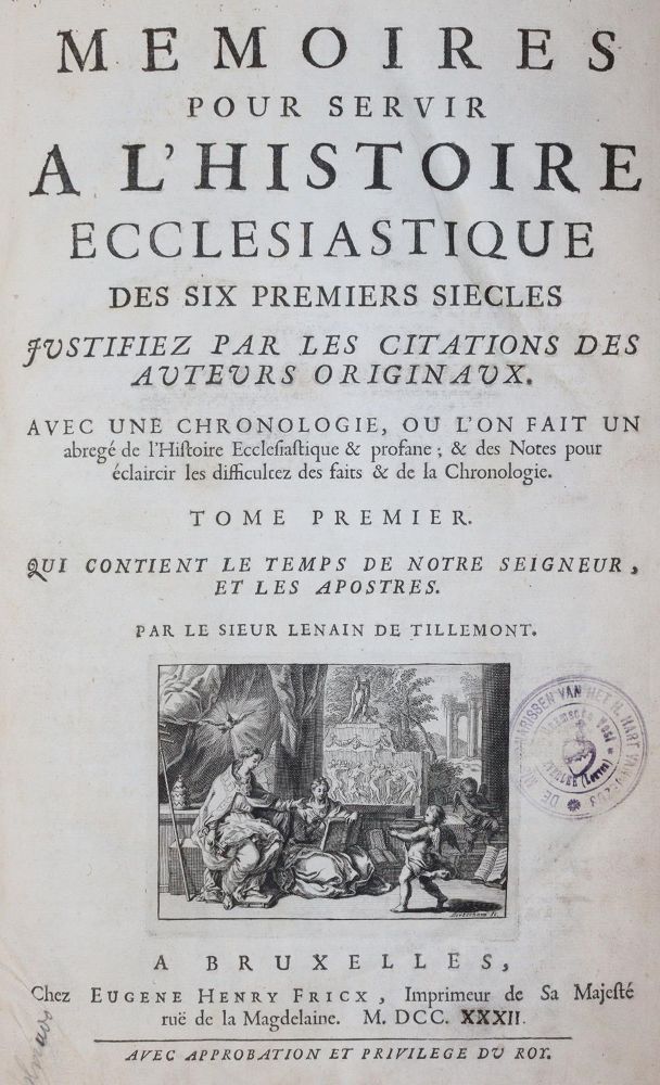 Große Abbildung Nr.1: 143-335 Tillemont,L.de.: (Alte Drucke, Handschriften und Theologie)